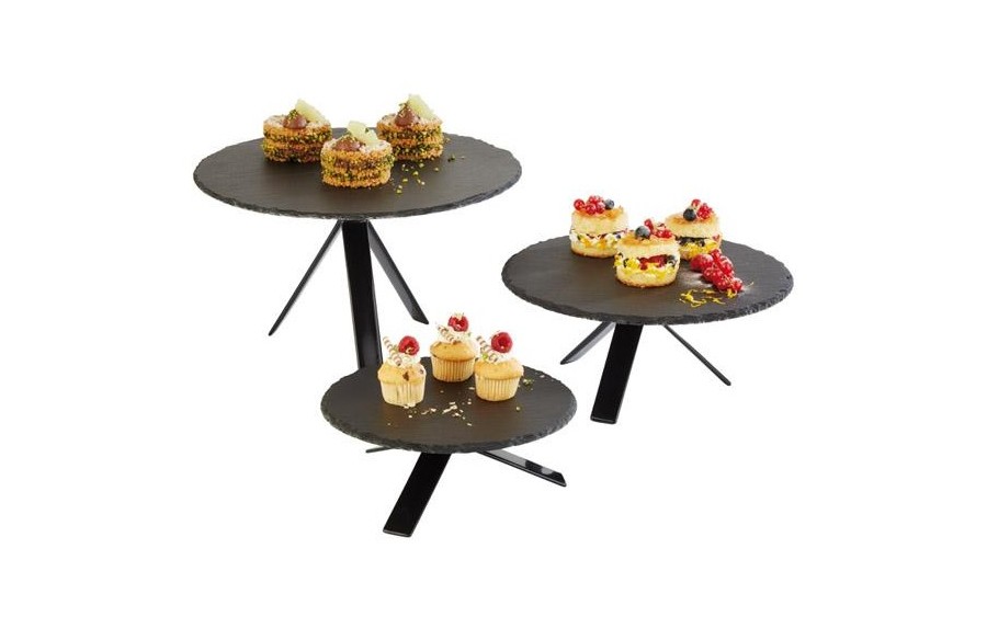 Stojak bufetowy czarny 8 cm Star