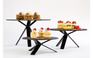 Stojak bufetowy czarny 8 cm Star