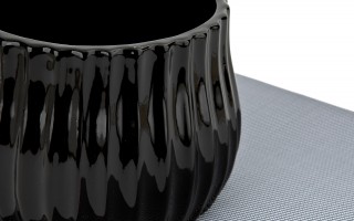 Osłonka ceramiczna na doniczkę czarna 16 cm