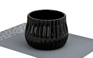 Osłonka ceramiczna na doniczkę czarna 16 cm