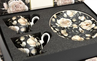 Zestaw 2 filiżanek 220 ml English Roses Black
