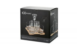 Komplet do whisky z dębową tacą Sterling OAK