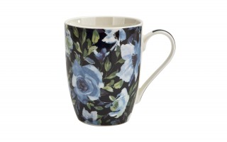 Kubek porcelanowy 340 ml Indigo czarny wzór 2