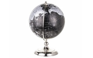 Globus Ziemi czarno-srebrny 38 cm 135296