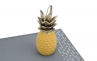 Dekoracja z ceramiki Ananas żółto-złoty 140600