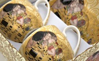 Komplet 2 filiżanek 250 ml + spodki The Kiss Ecru