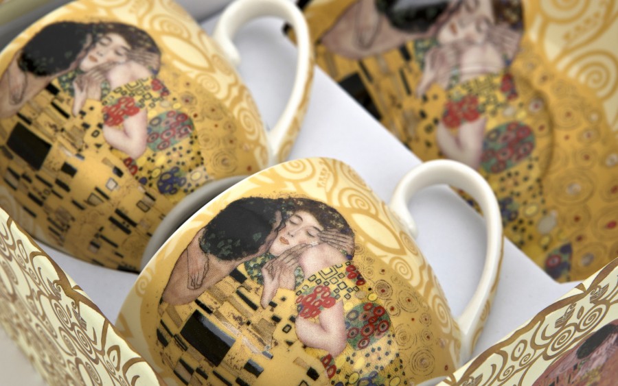 Komplet 2 filiżanek 250 ml + spodki The Kiss Ecru