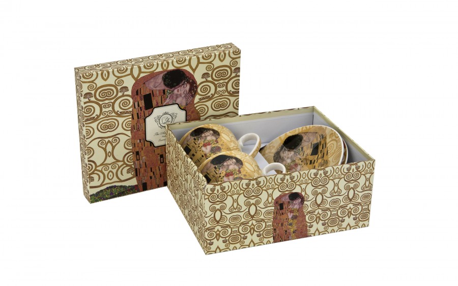 Komplet 2 filiżanek 250 ml + spodki The Kiss Ecru