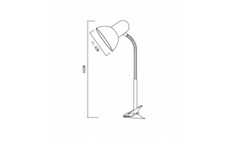 Lampa biurkowa E27 Nika Clips Biała/Czarna