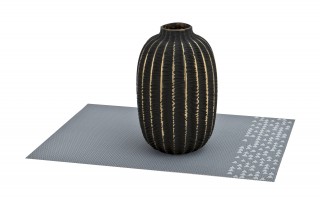 Wazon szklany 23 cm czarno-złoty AP172407
