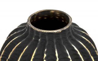 Wazon szklany 23 cm czarno-złoty AP172407