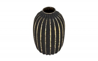Wazon szklany 23 cm czarno-złoty AP172407