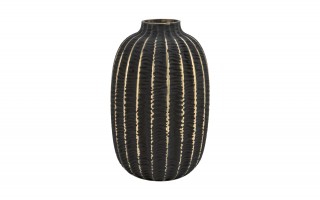 Wazon szklany 23 cm czarno-złoty AP172407