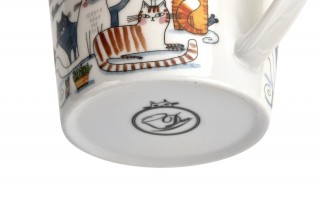 Kubek porcelanowy 610 ml prosty Koci Świat Leniwe Koty