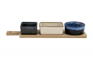 3 Miseczki ceramiczne na przekąski na tacy