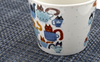 Kubek porcelanowy 610 ml prosty Koty w filiżankach