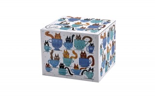 Kubek porcelanowy 610 ml prosty Koty w filiżankach