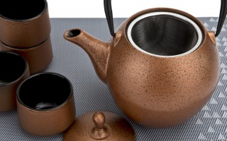 Żeliwny zestaw do parzenia herbaty 1,3 L miedziany MPLCo