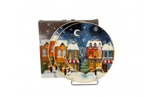 Komplet 2 talerzy deserowych 19 cm Christmas City