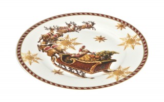 Komplet 2 talerzy deserowych 19 cm Santa on sleigh