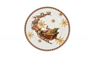 Komplet 2 talerzy deserowych 19 cm Santa on sleigh