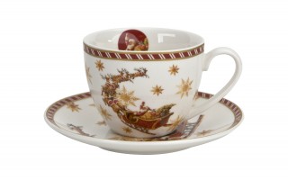 Filiżanka porcelanowa 220 ml + spodek Santa on Sleigh