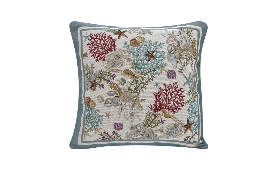 Poszewka dekoracyjna 45x45 cm Koralowce i Muszelki 705 Gobelinowa Premium