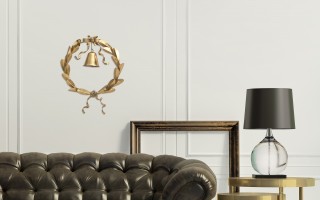 Dekoracja świąteczna Wianek metalowy złoty 38 cm