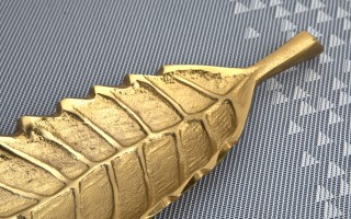 Taca ozdobna patera Liść złoty 50 cm