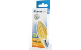 ŻARÓWKA LED C35 FLMG E14 5,5W CIEPŁA LL4804