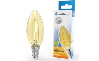 ŻARÓWKA LED C35 FLMG E14 5,5W CIEPŁA LL4804