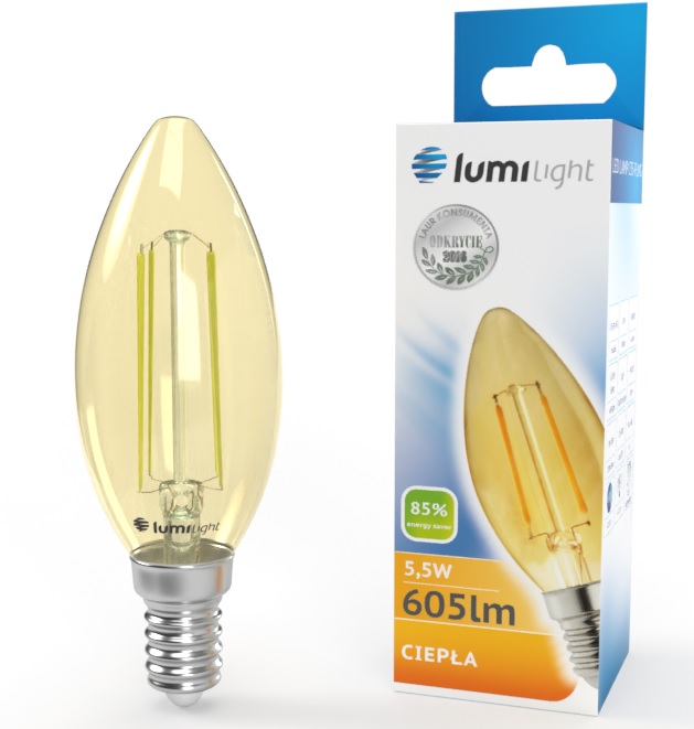 ARWKA LED C35 FLMG E14 5,5W CIEPA LL4804