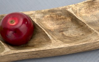 Talerz na przekąski dzielony 35x11 cm drewno mango