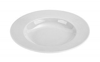 Talerz głęboki 23 cm prążki Stock biały