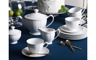 Kubek porcelanowy 380 ml Oktawa biała 0001