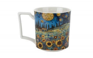 Duży kubek porcelanowy 750 ml Modern Sunflower Field