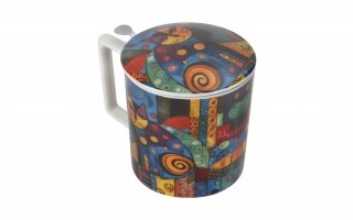 Kubek porcelanowy 450 ml z zaparzaczem Modern Cat
