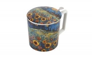 Kubek porcelanowy 450 ml z zaparzaczem Modern Sunflower Field