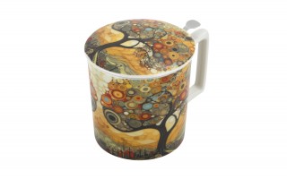 Kubek porcelanowy 450 ml z zaparzaczem Modern Tree