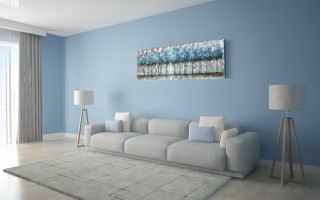 Obraz na płótnie 50x150 cm Błękitne drzewa