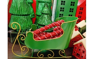 Ozdoba choinkowa Laska 21 cm mała czerwono-biała