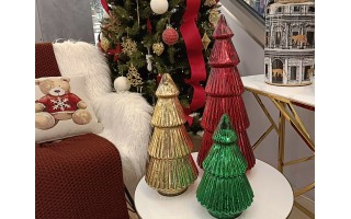 Ozdoba szklana Choinka zielona duża 54 cm