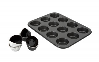 Forma do pieczenia muffinek z silikonowymi foremkami