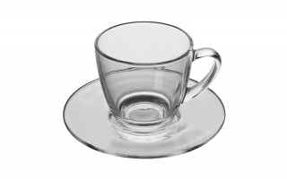 Filiżanka szklana 320 ml + spodek Luna