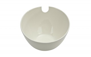 Miska ceramiczna z łyżkami w zestawie biała