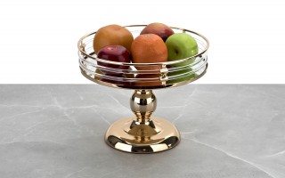 Patera dekoracyjna 20x26 cm złota 176142