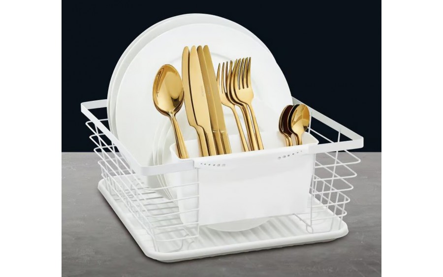 Suszarka do naczyń 36x30x14,5 cm Decor biała AMBITION