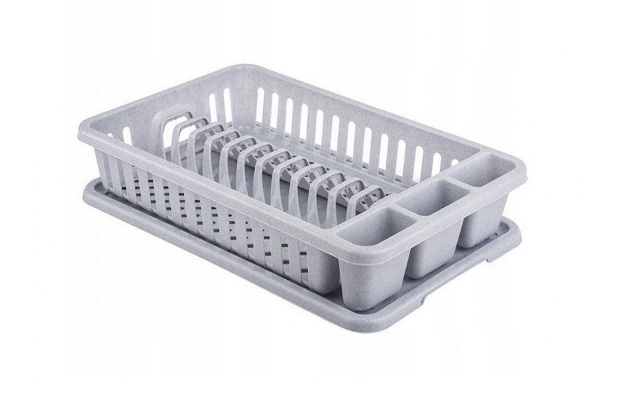 Ociekacz do naczyń z tacką 42x26x8 cm szara LUX Curver