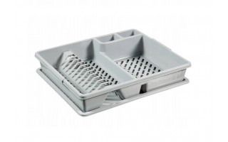 Ociekacz do naczyń z tacką 45x38x8,8 cm szara LUX Curver