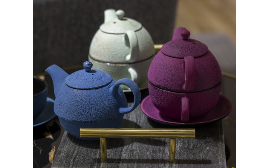 Zestaw Dzbanek żeliwny 0,4 L + filiżanka 0,2 L fuksja 076287